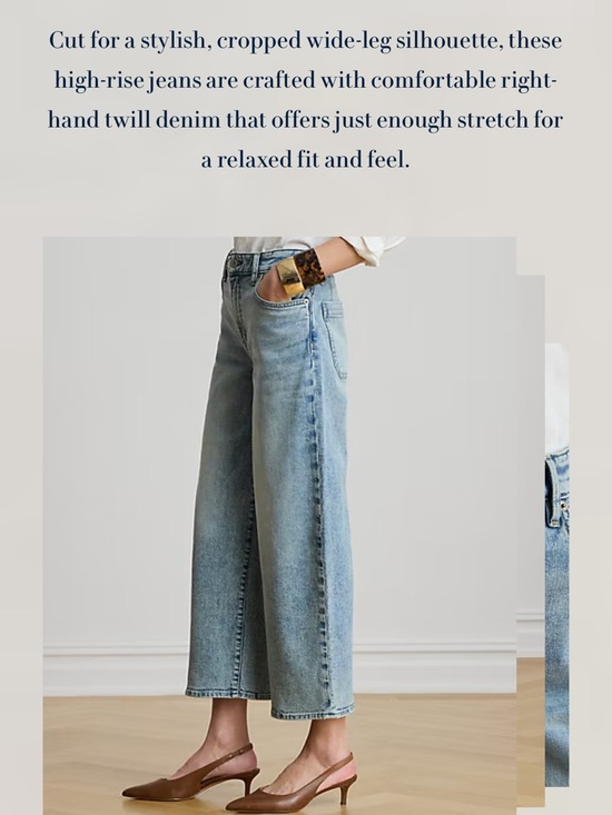 Ralph Lauren Light Blue Cropped Wide-Leg Jeans - Picture 3 of 12